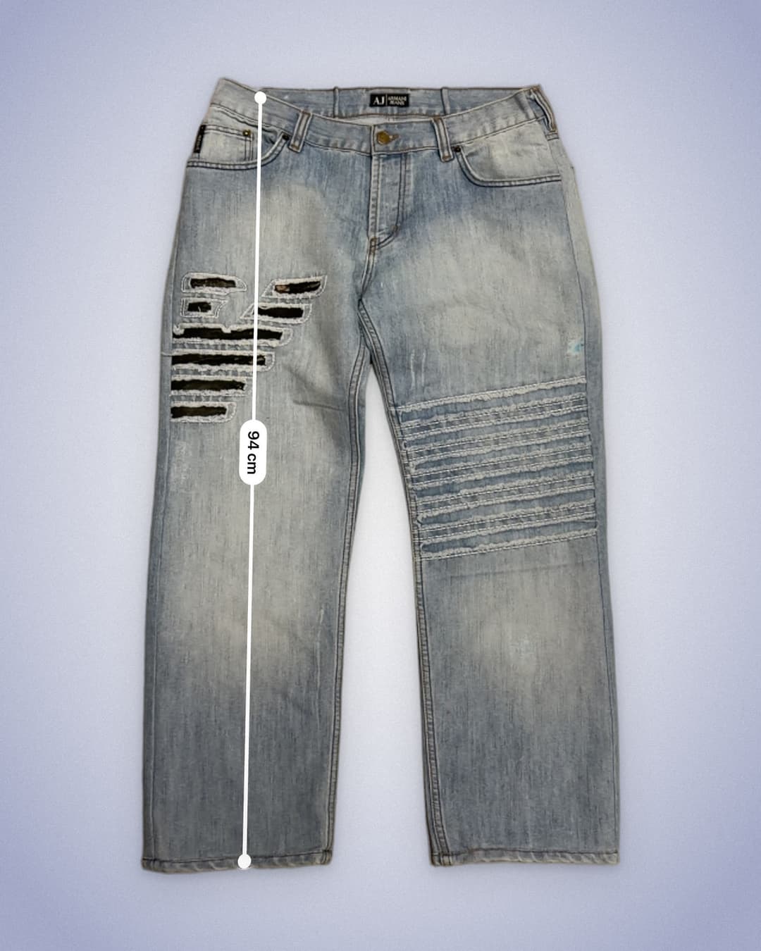 Armani Big Print Jeans Light Blue — 10