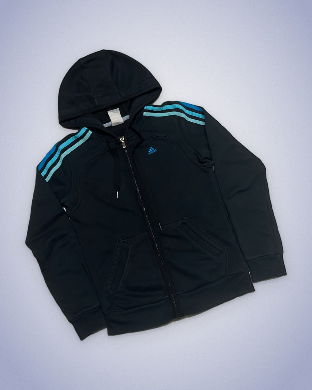 Adidas PE Zip-Up Black/Light-Blue — 2