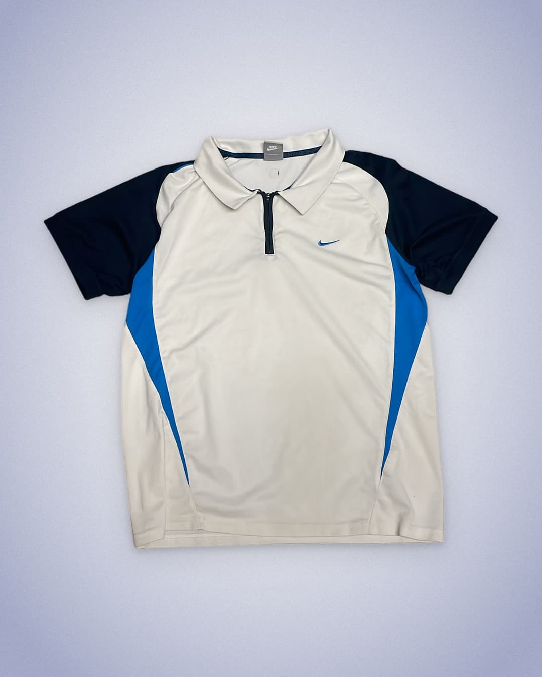 Nike Shox Poloshirt White/Blue — 2