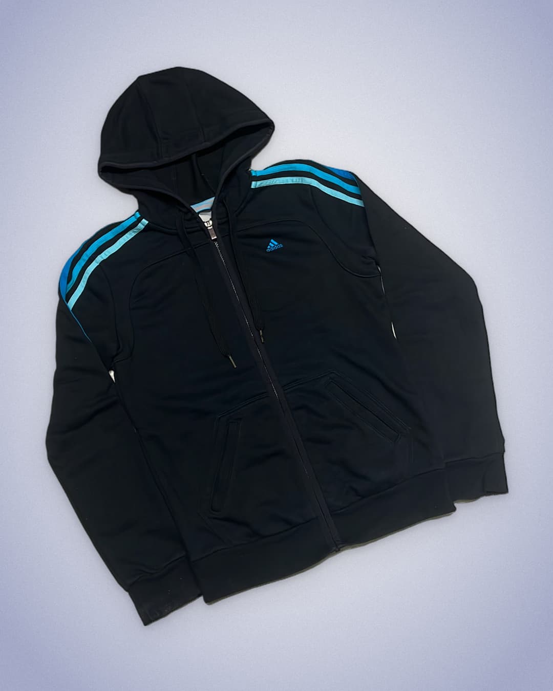 Adidas PE Zip-Up Black/Light-Blue — 2