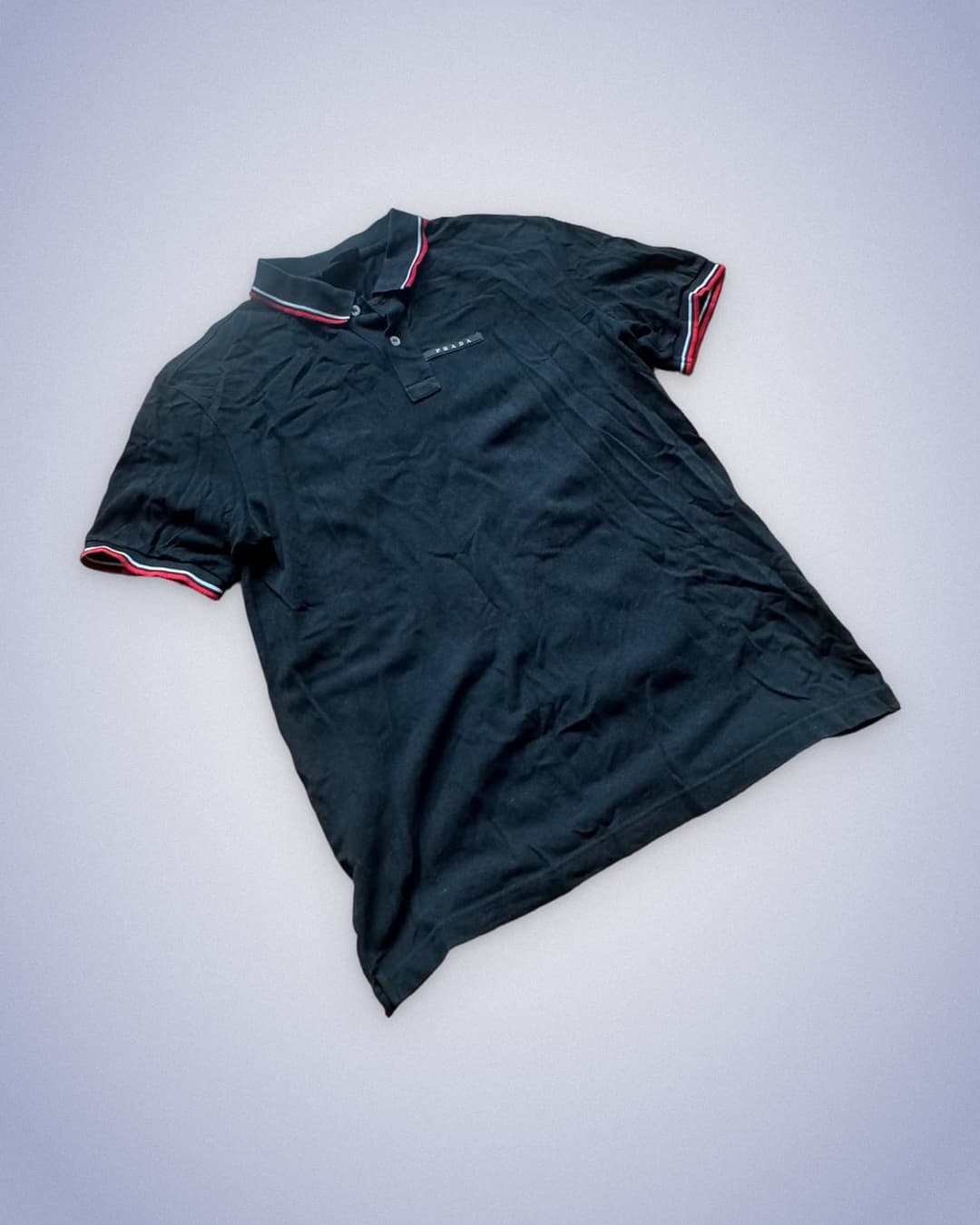 Prada Black Tab Poloshirt Black — 1