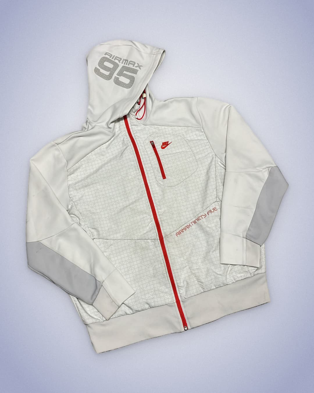 Nike Airmax 95 Zip-Up White/Red — 2