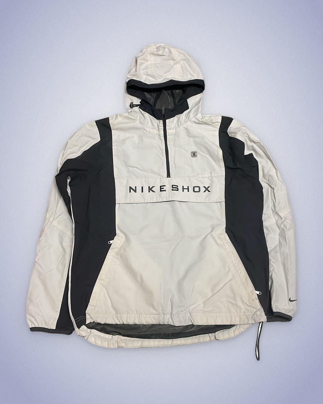 Nike Shox 1/4 Zip Windbreaker White/Black — 2