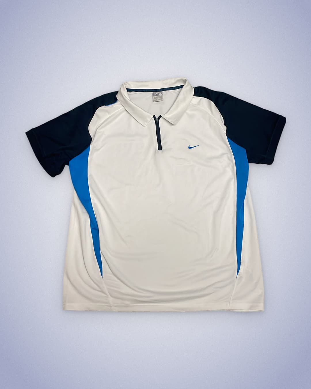 Nike Shox Poloshirt White/Navy — 1