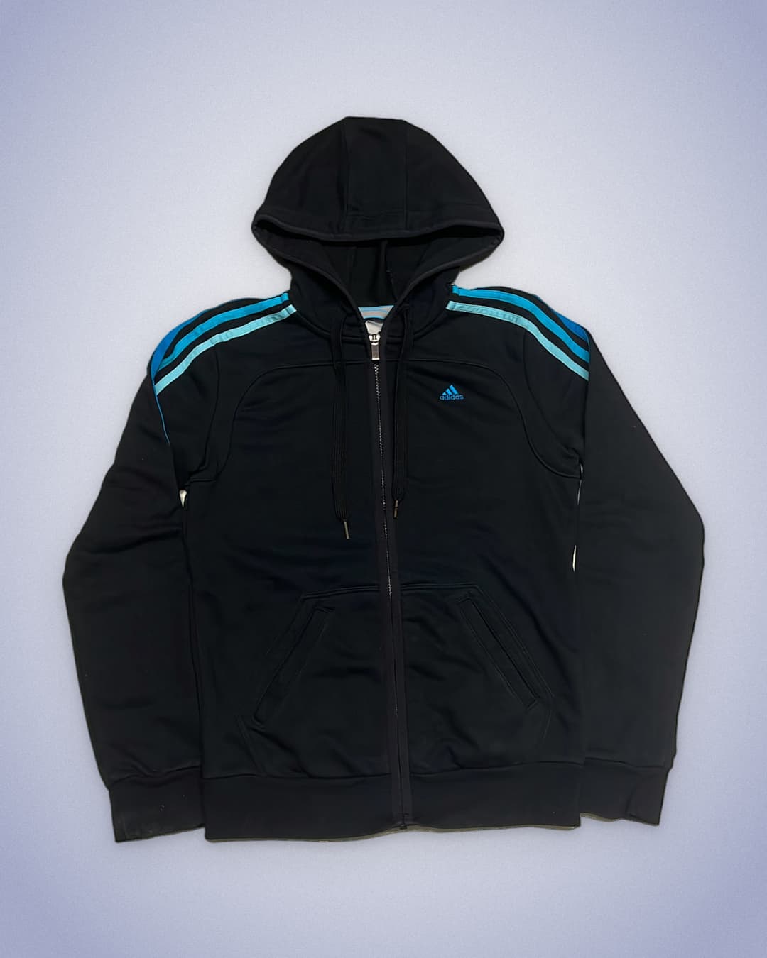Adidas PE Zip-Up Black/Light-Blue — 1
