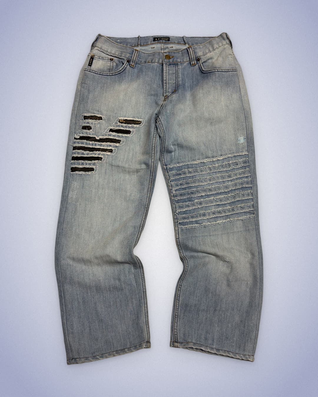 Armani Big Print Jeans Light Blue — 1