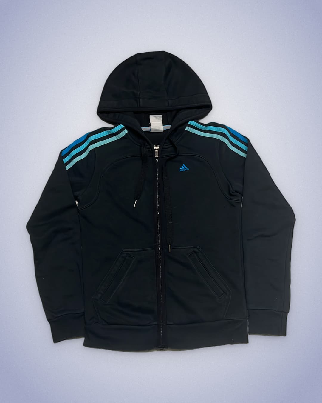 Adidas PE Zip-Up Black/Light-Blue — 1