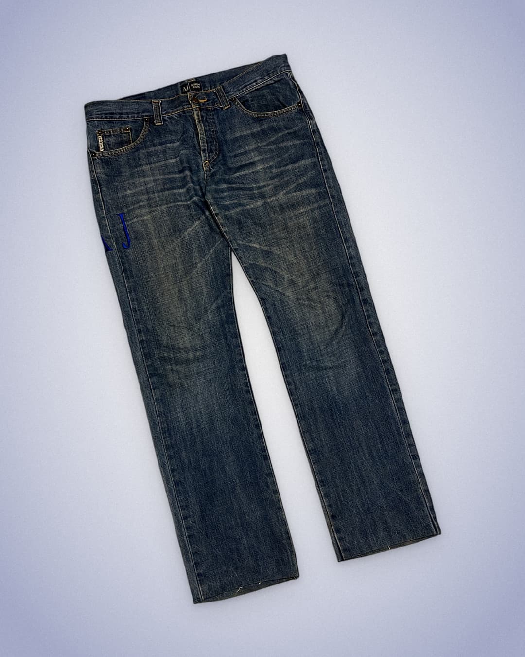 Giorgio Armani Big Print Jeans Blue — 3