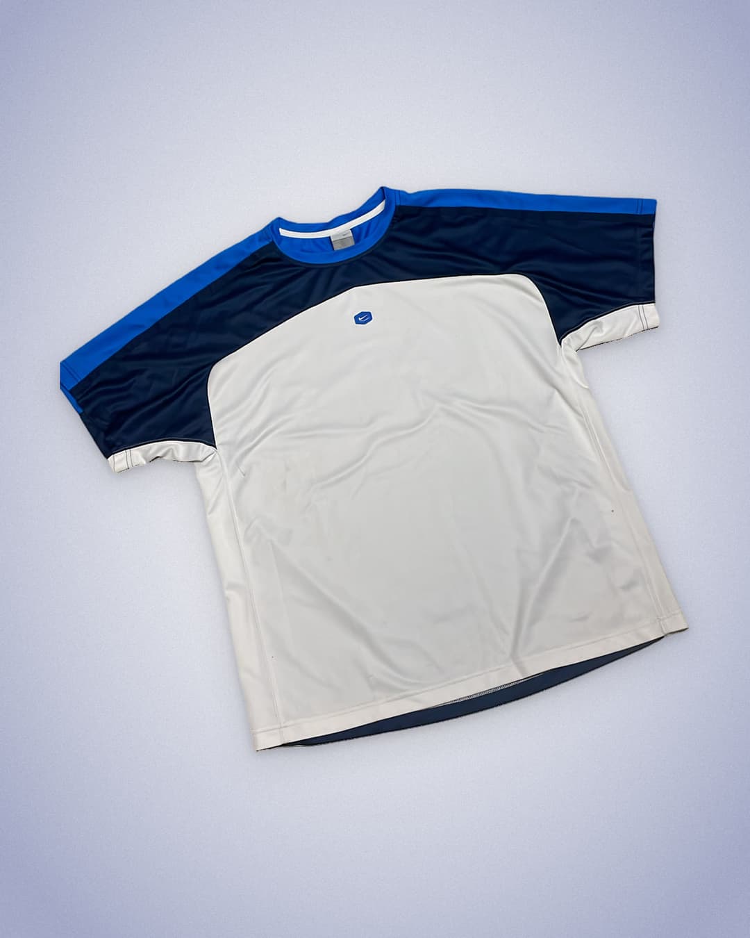 Nike Hex T-Shirt White/Navy — 2
