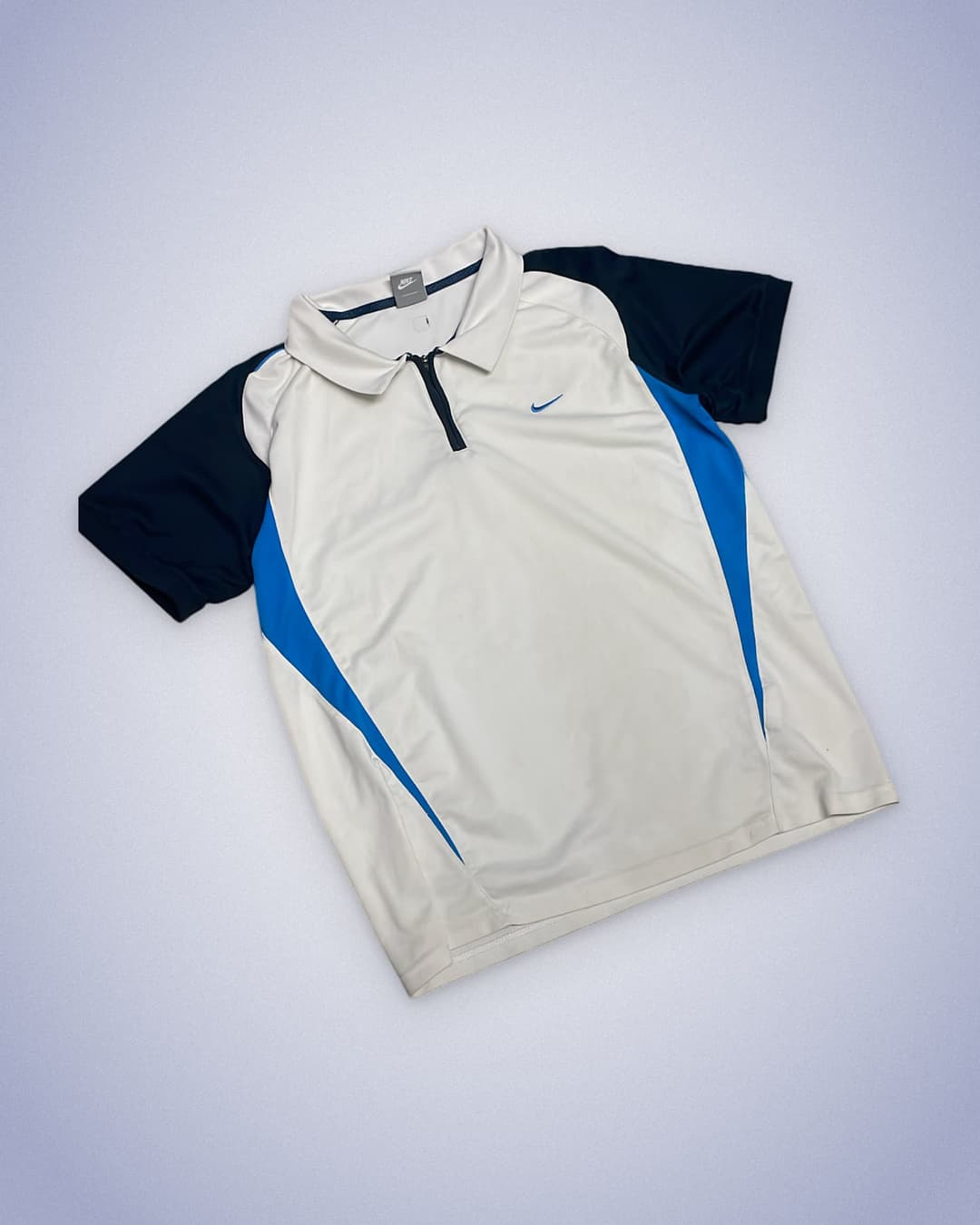 Nike Shox Poloshirt White/Blue — 1