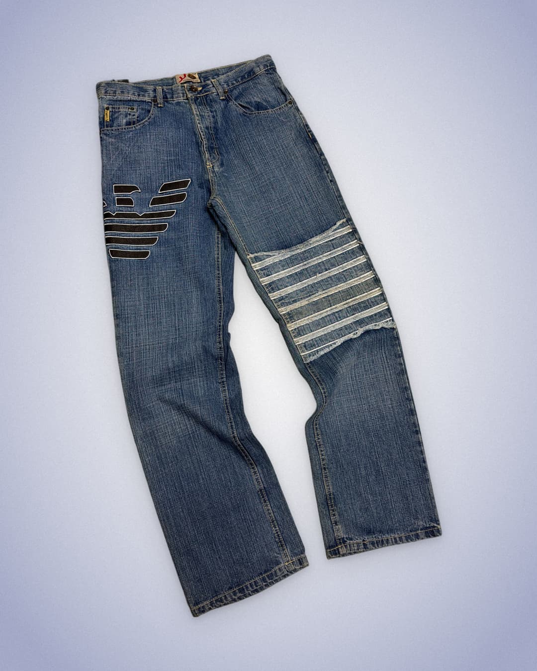 Armani Big Print Jeans Blue — 2