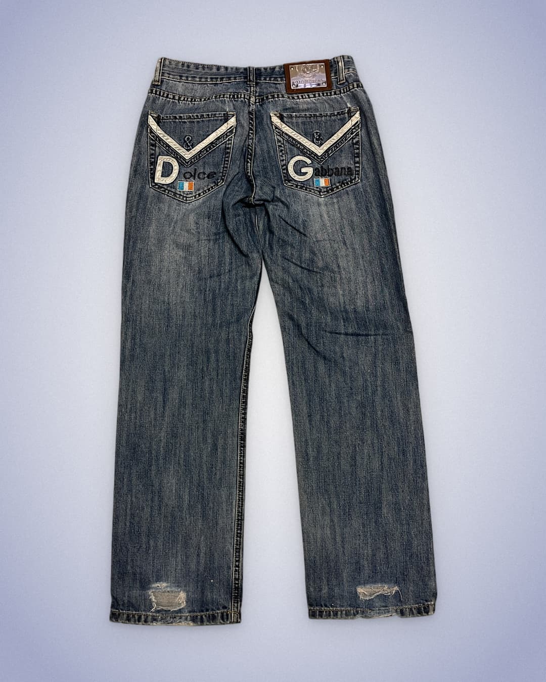 Dolce & Gabbana Big Print Jeans Blue — 1