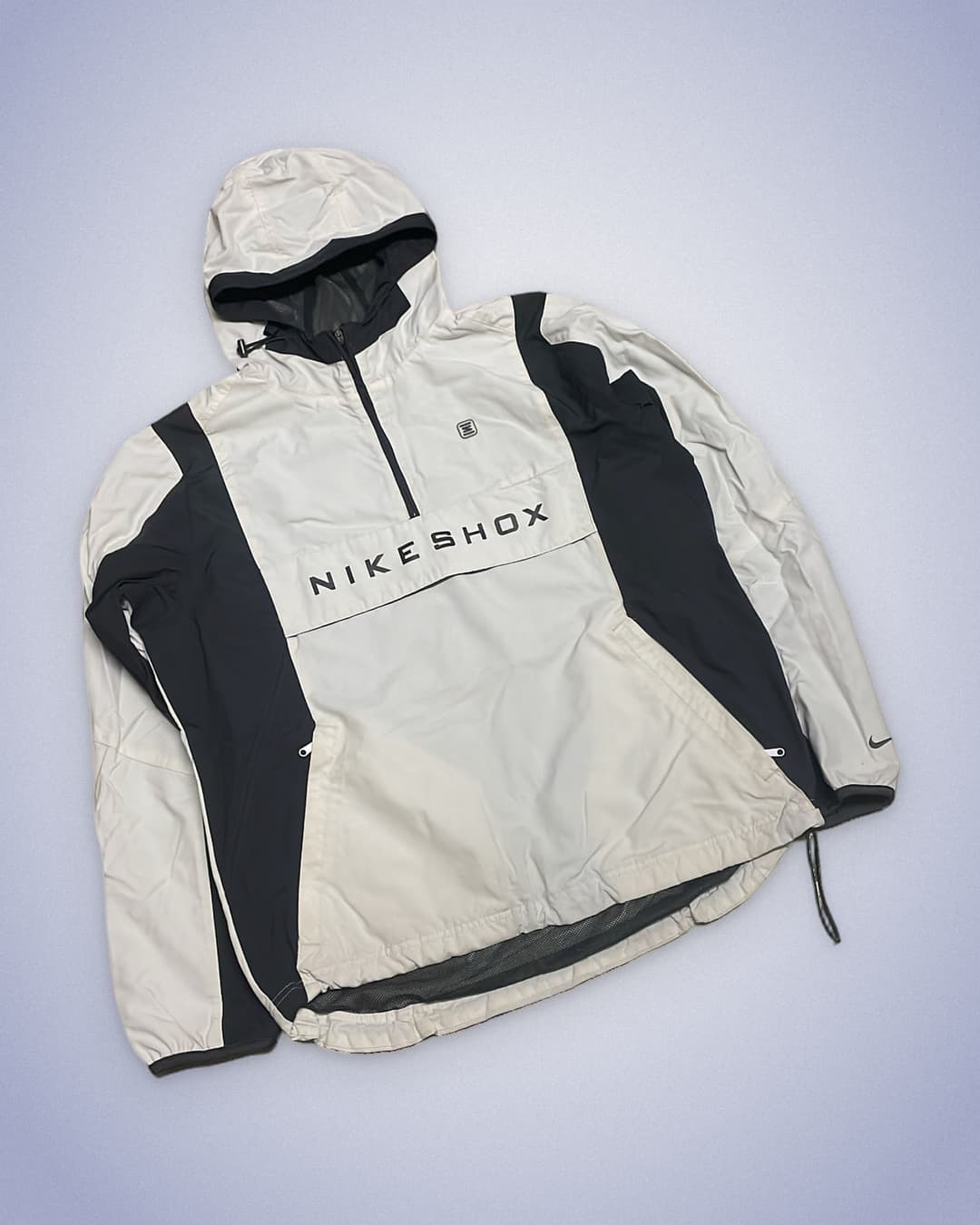 Nike Shox 1/4 Zip Windbreaker White/Black — 1