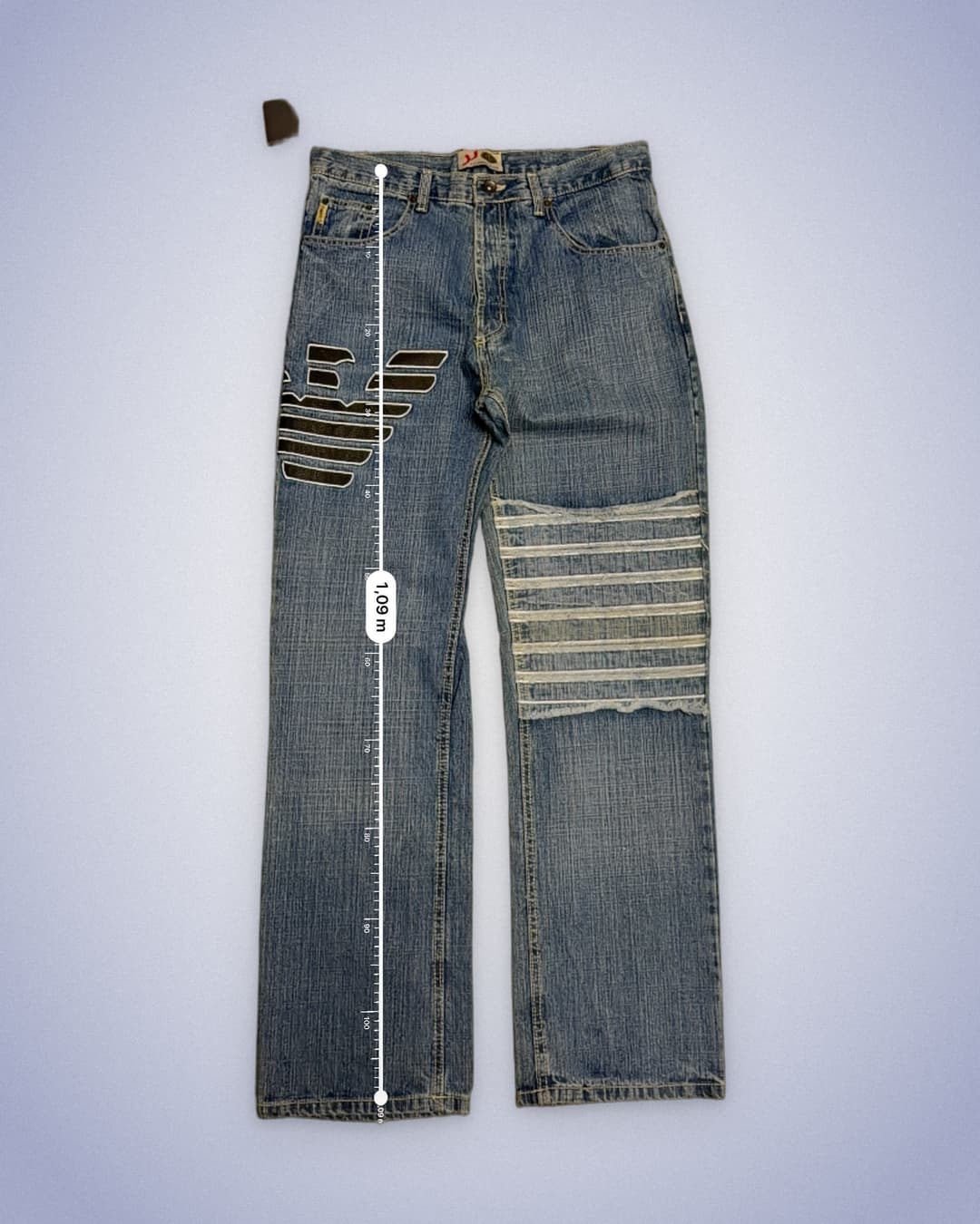 Armani Big Print Jeans Blue — 10