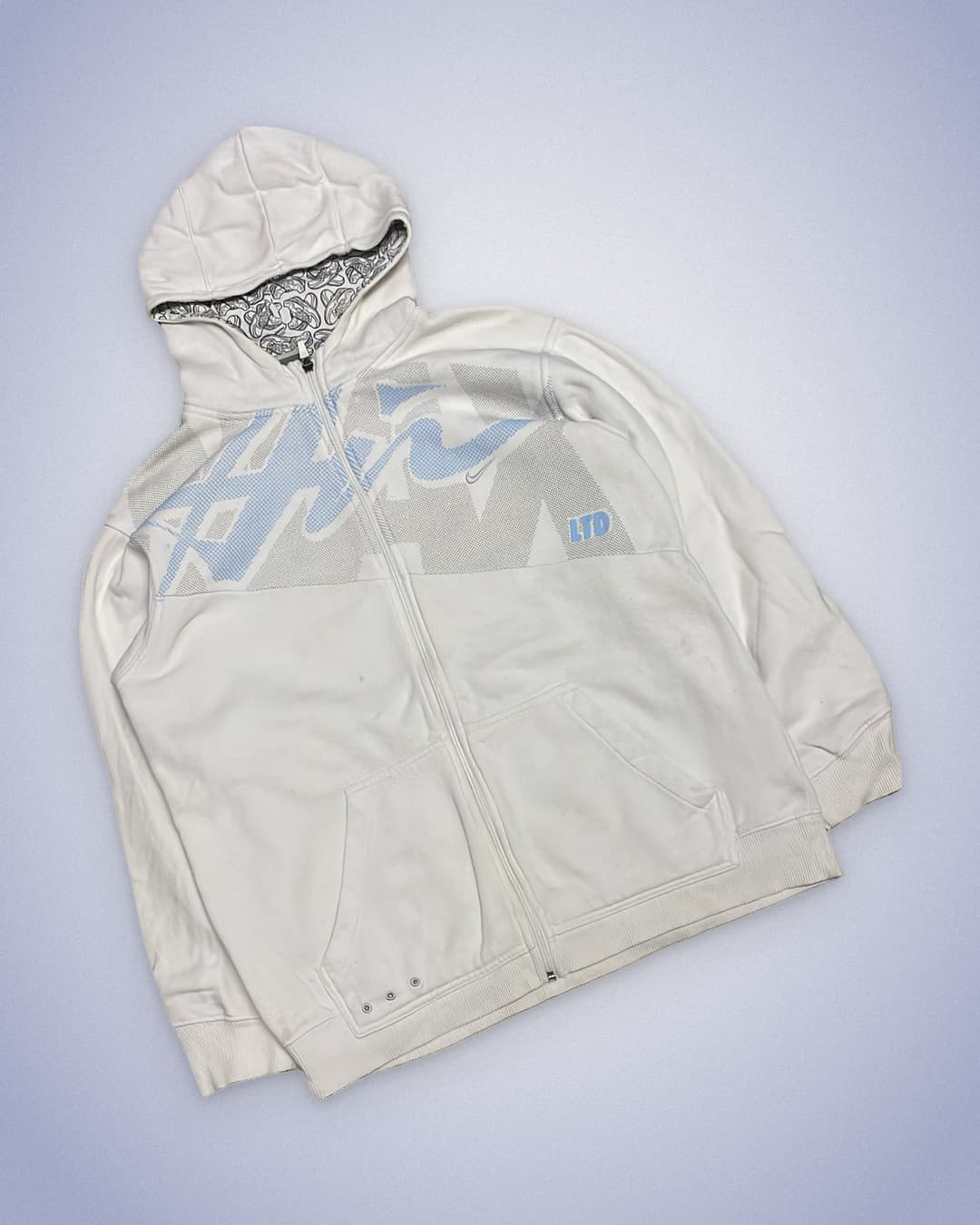 Nike Air Hoodie White/Light-Blue — 2