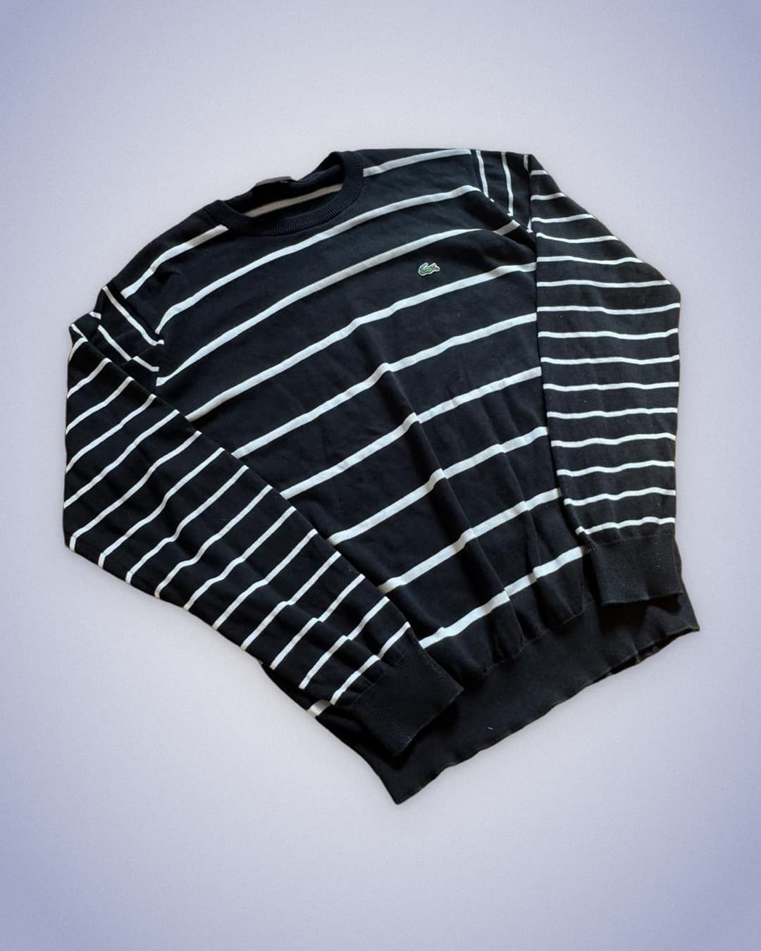 Lacoste Striped sweater Black/White — 1
