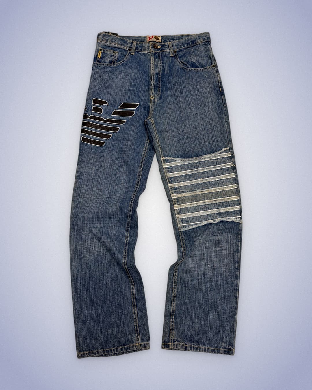 Armani Big Print Jeans Blue — 1