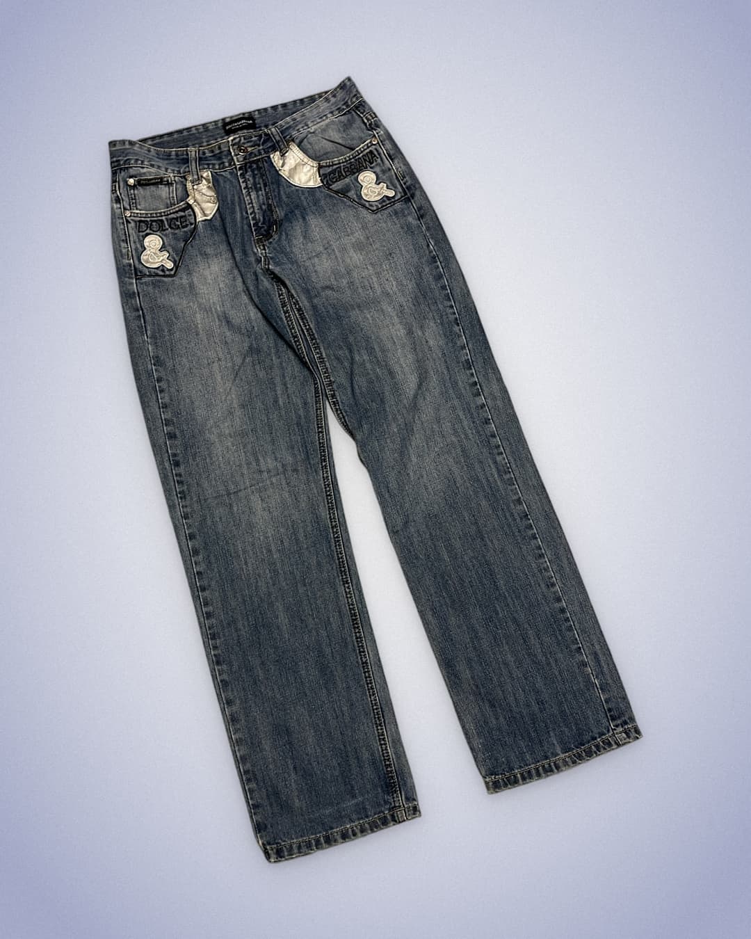 Dolce & Gabbana Big Print Jeans Blue — 3