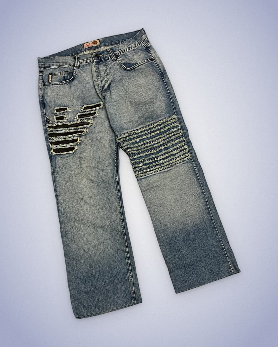 Armani Big Print Jeans Light Blue — 2