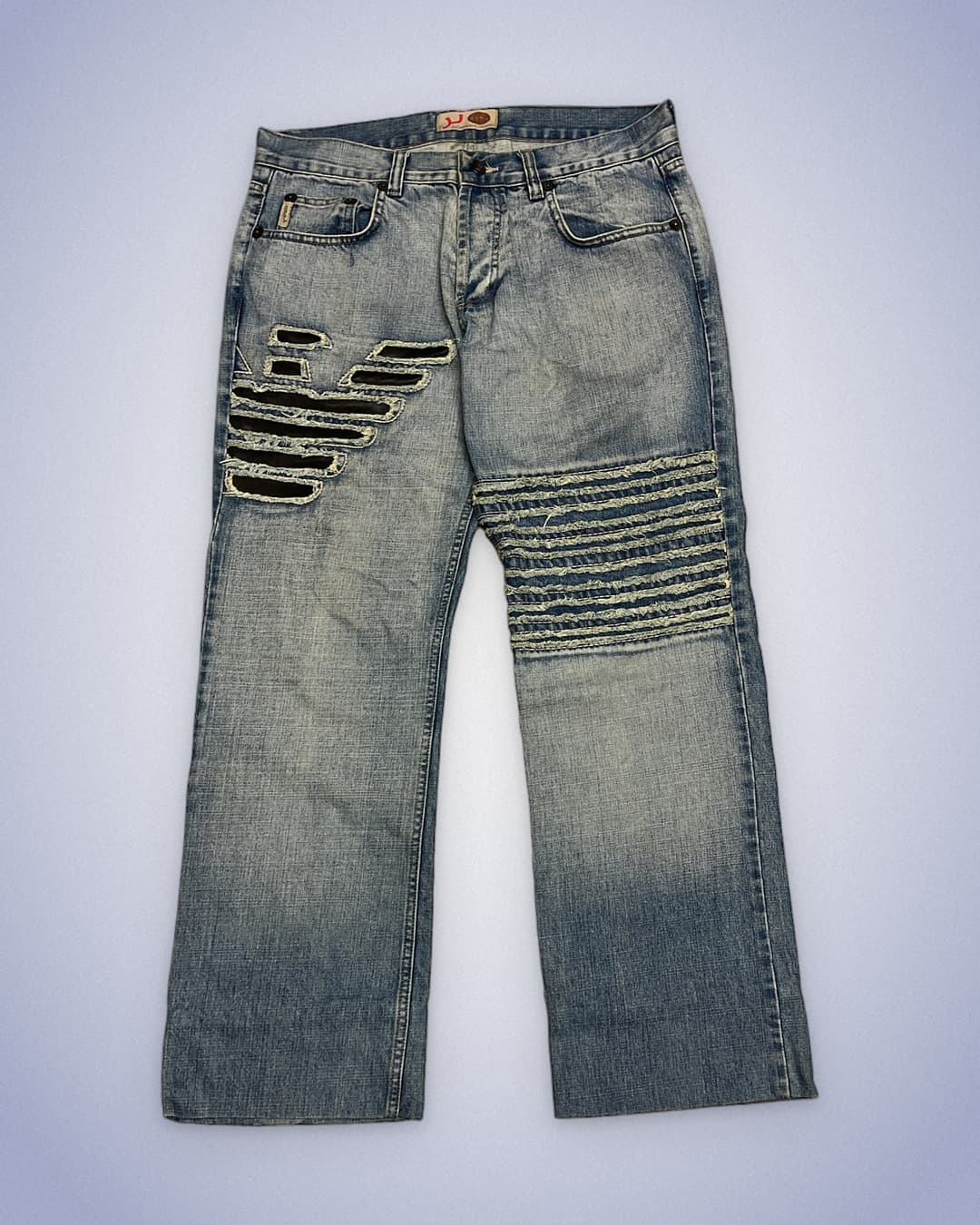 Armani Big Print Jeans Light Blue — 1