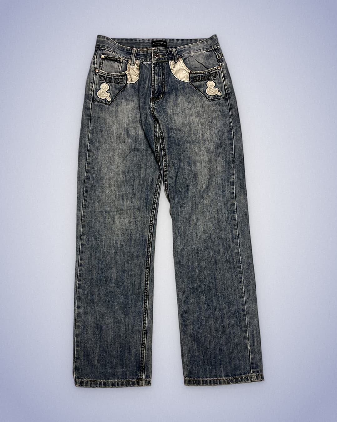 Dolce & Gabbana Big Print Jeans Blue — 2