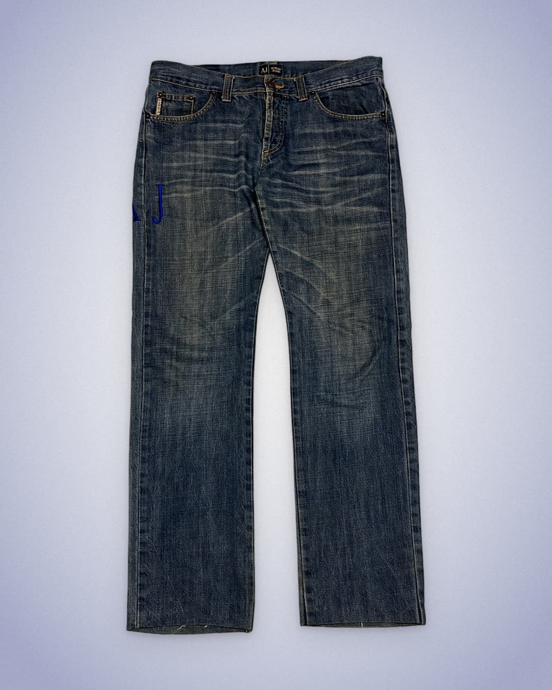 Giorgio Armani Big Print Jeans Blue — 2