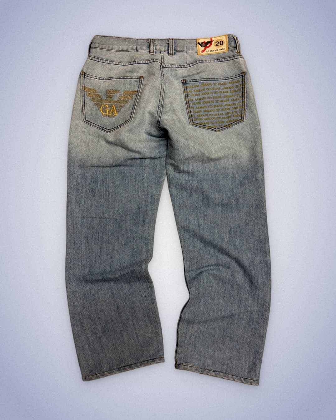 Armani Big Print Jeans Light Blue — 4