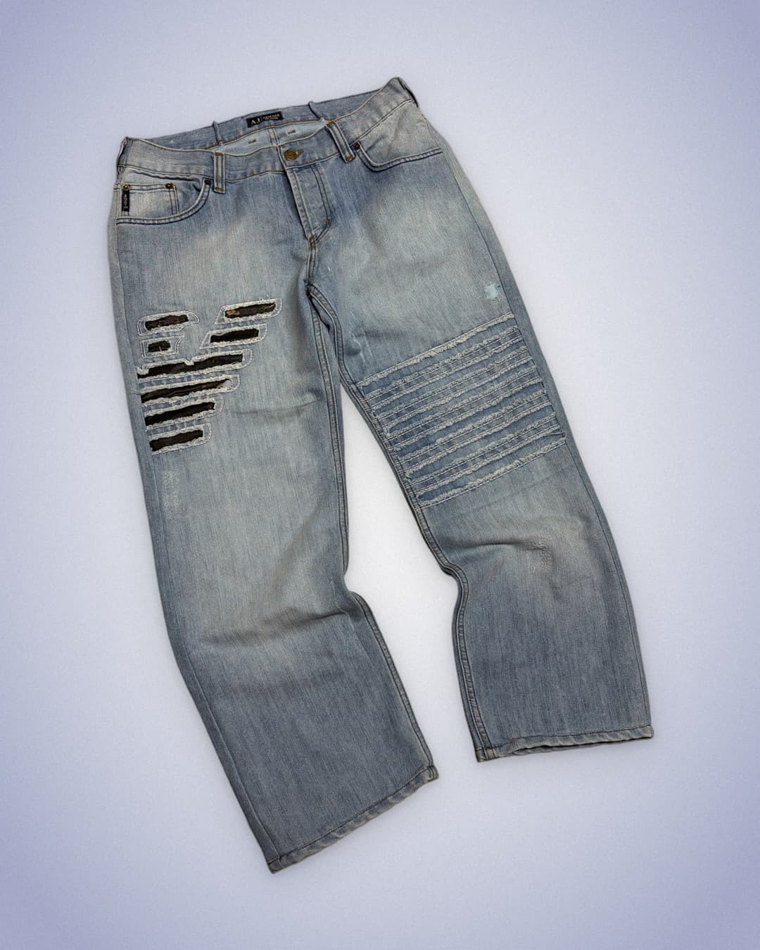 Armani Big Print Jeans Light Blue — 2