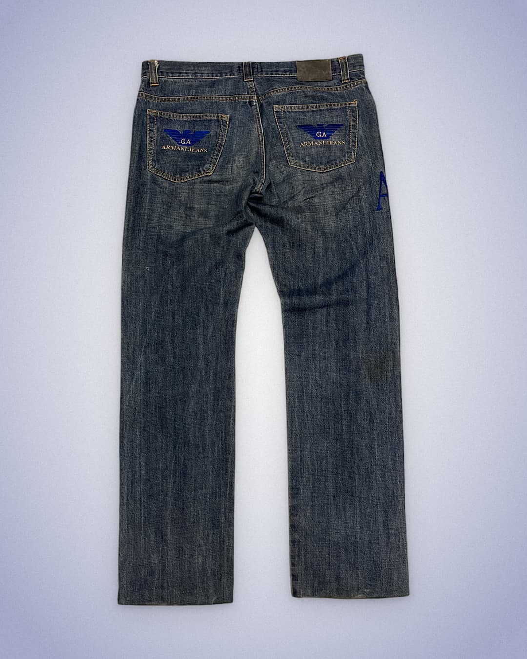 Giorgio Armani Big Print Jeans Blue — 1