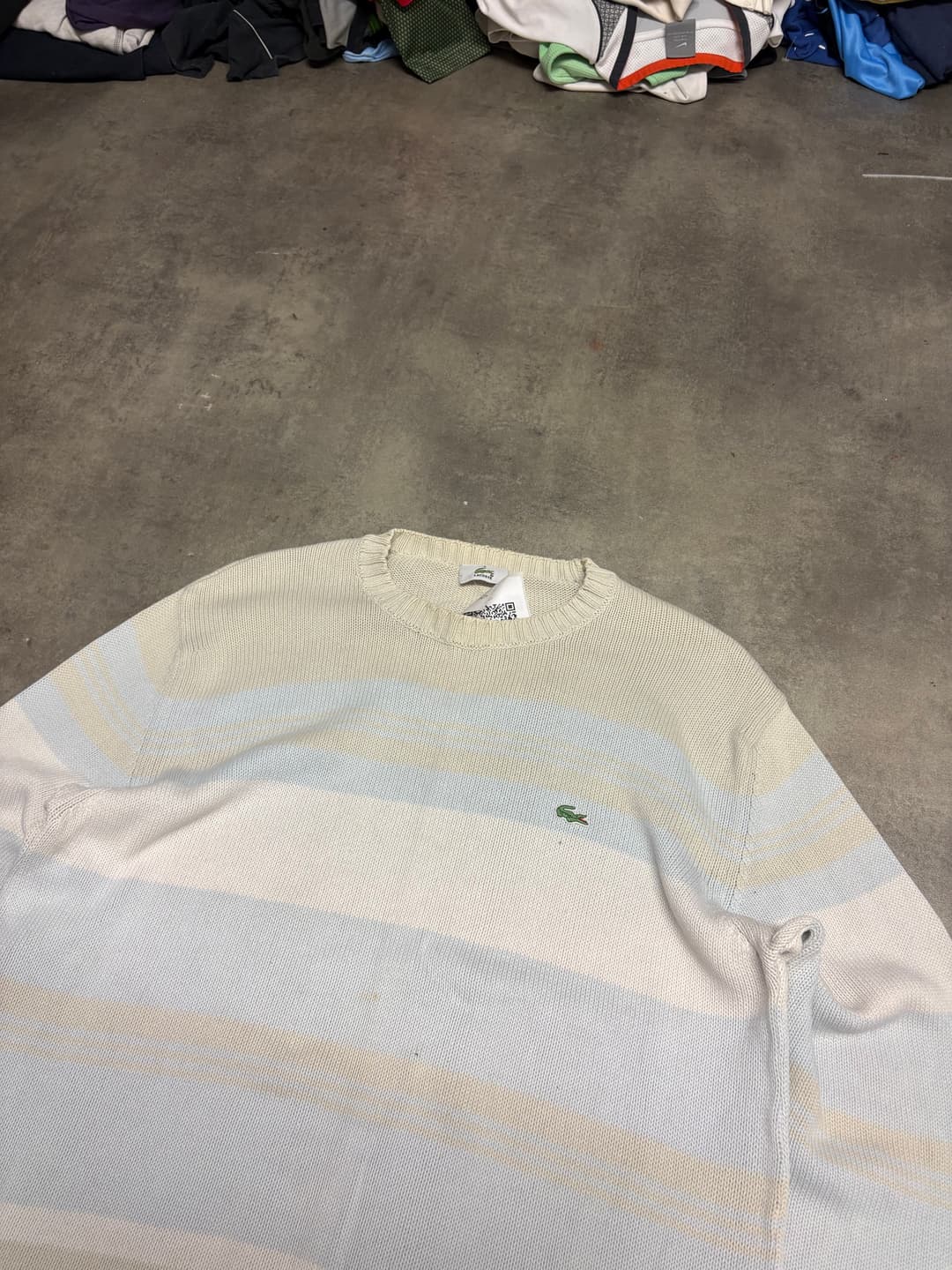 Lacoste Sweater Beige/Bleu Clair — 2