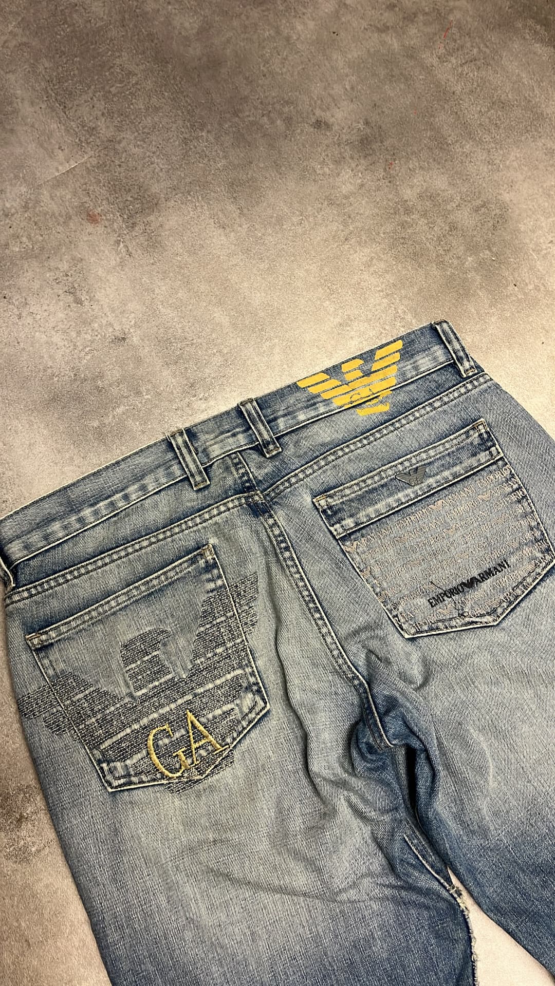 Armani Big Print Jeans Light Blue — 8