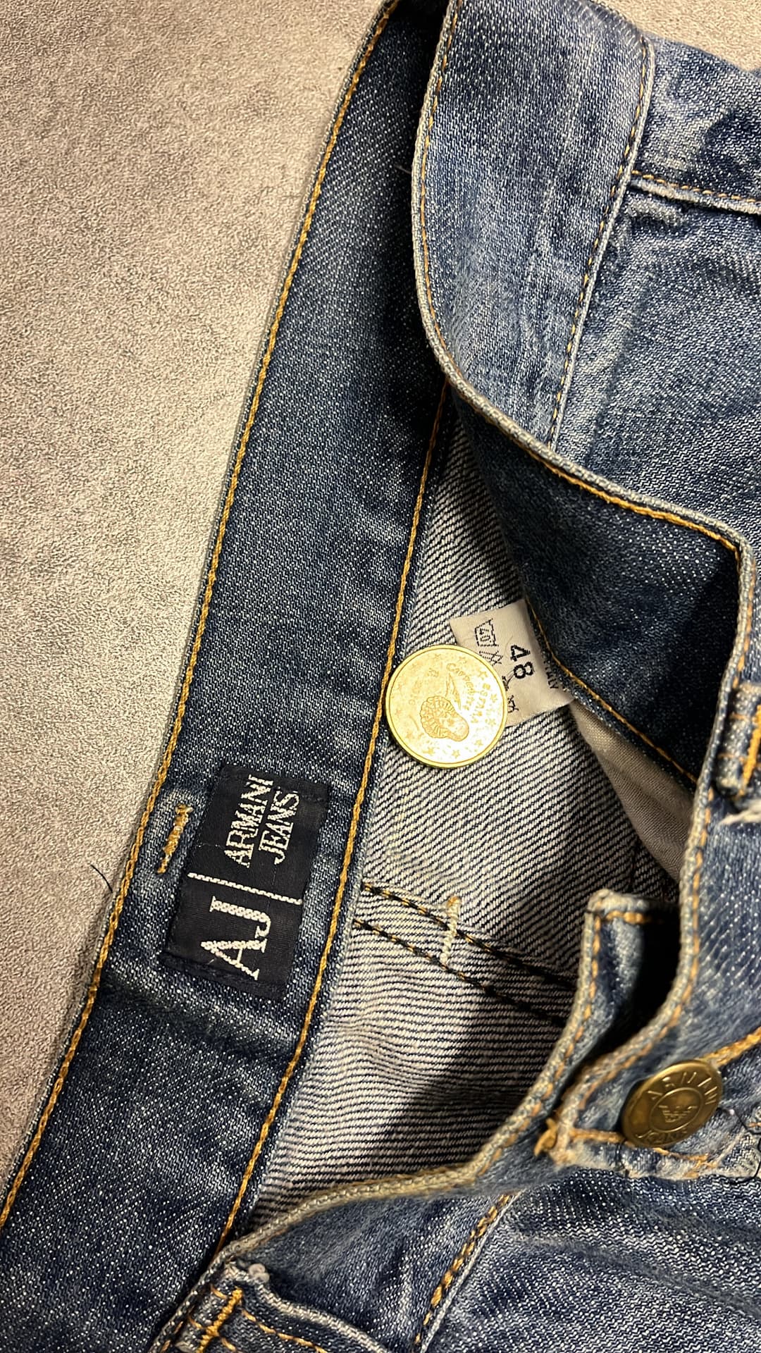 Giorgio Armani Big Print Jeans Blue — 6