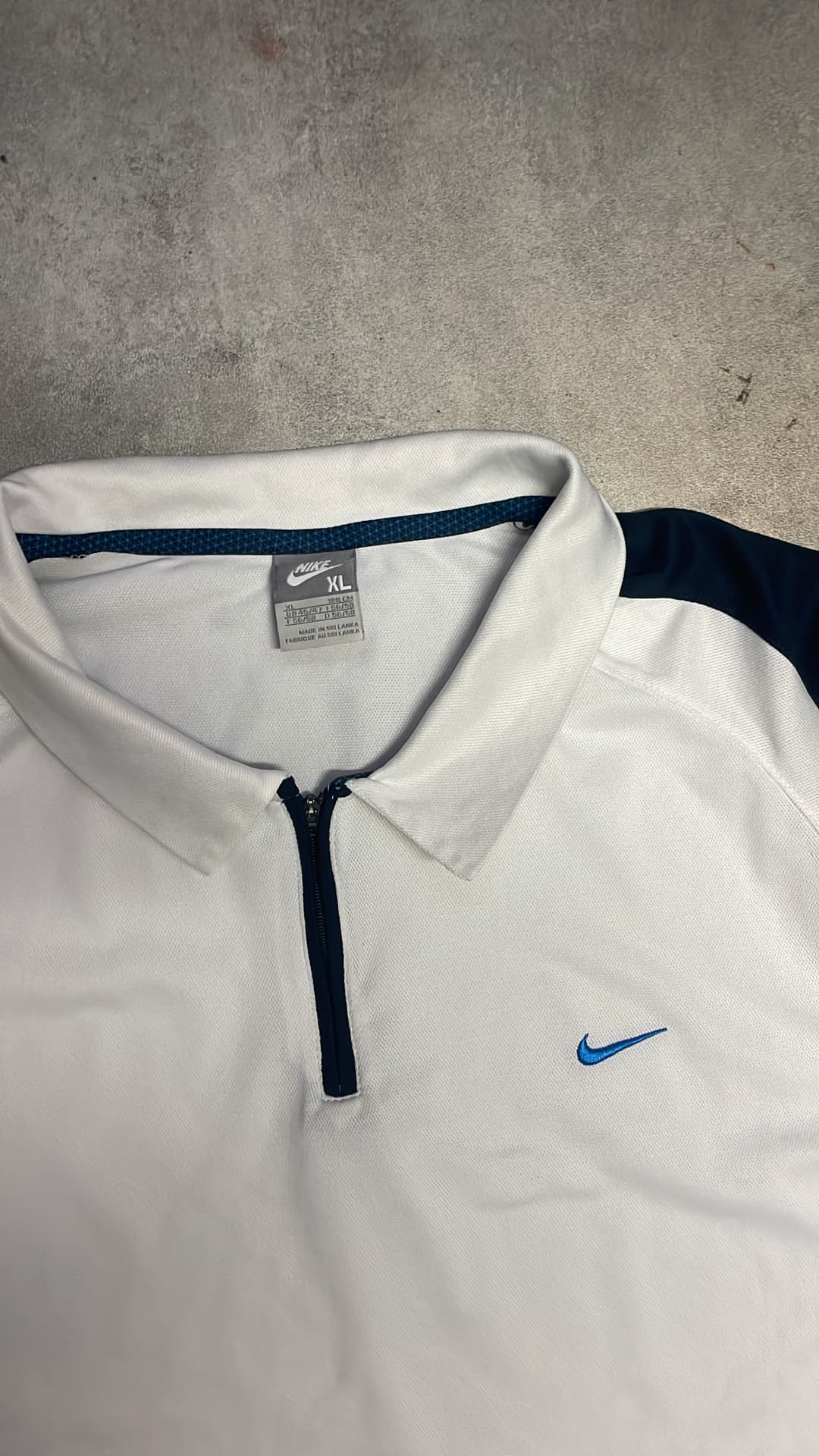 Nike Shox Poloshirt White/Navy — 3