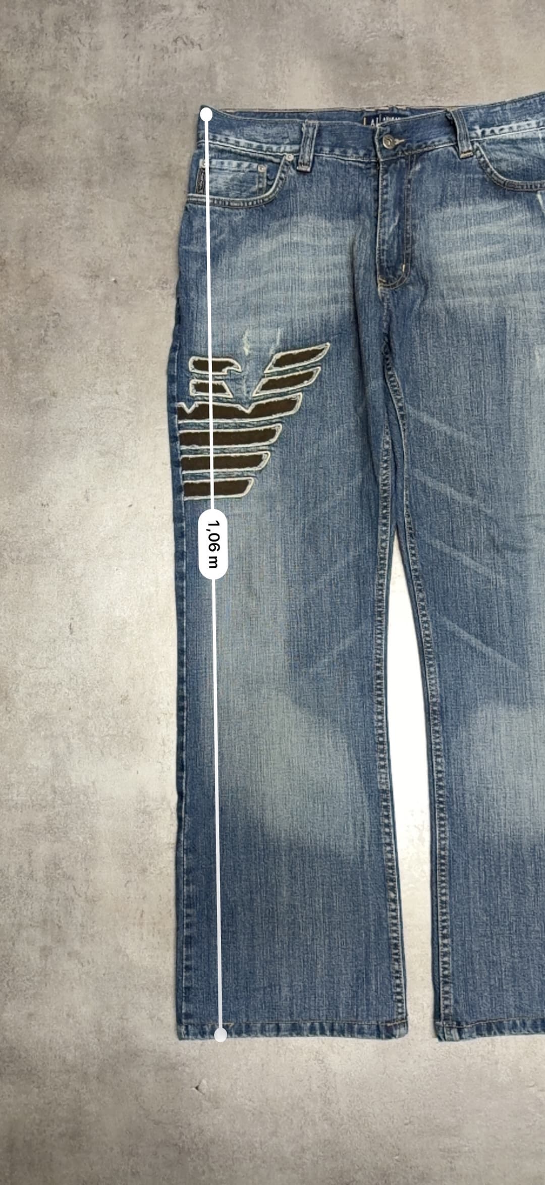 Armani Big Print Jeans Blue — 8