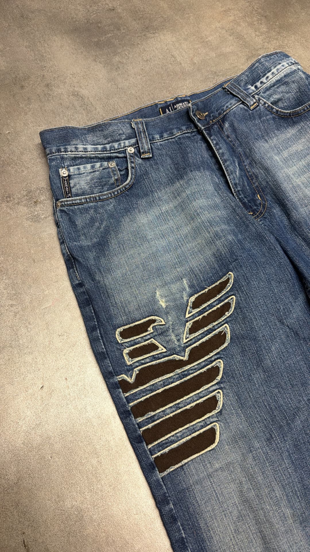Armani Big Print Jeans Blue — 3