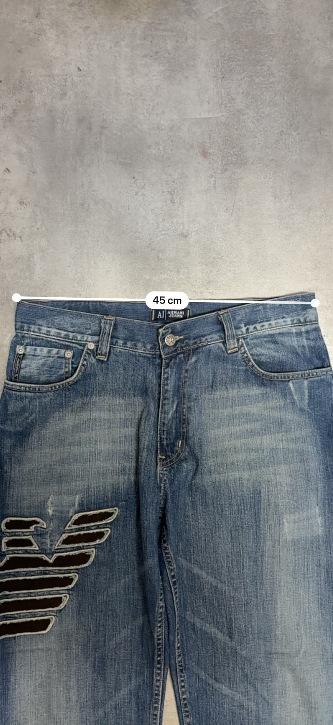 Armani Big Print Jeans Blue — 7
