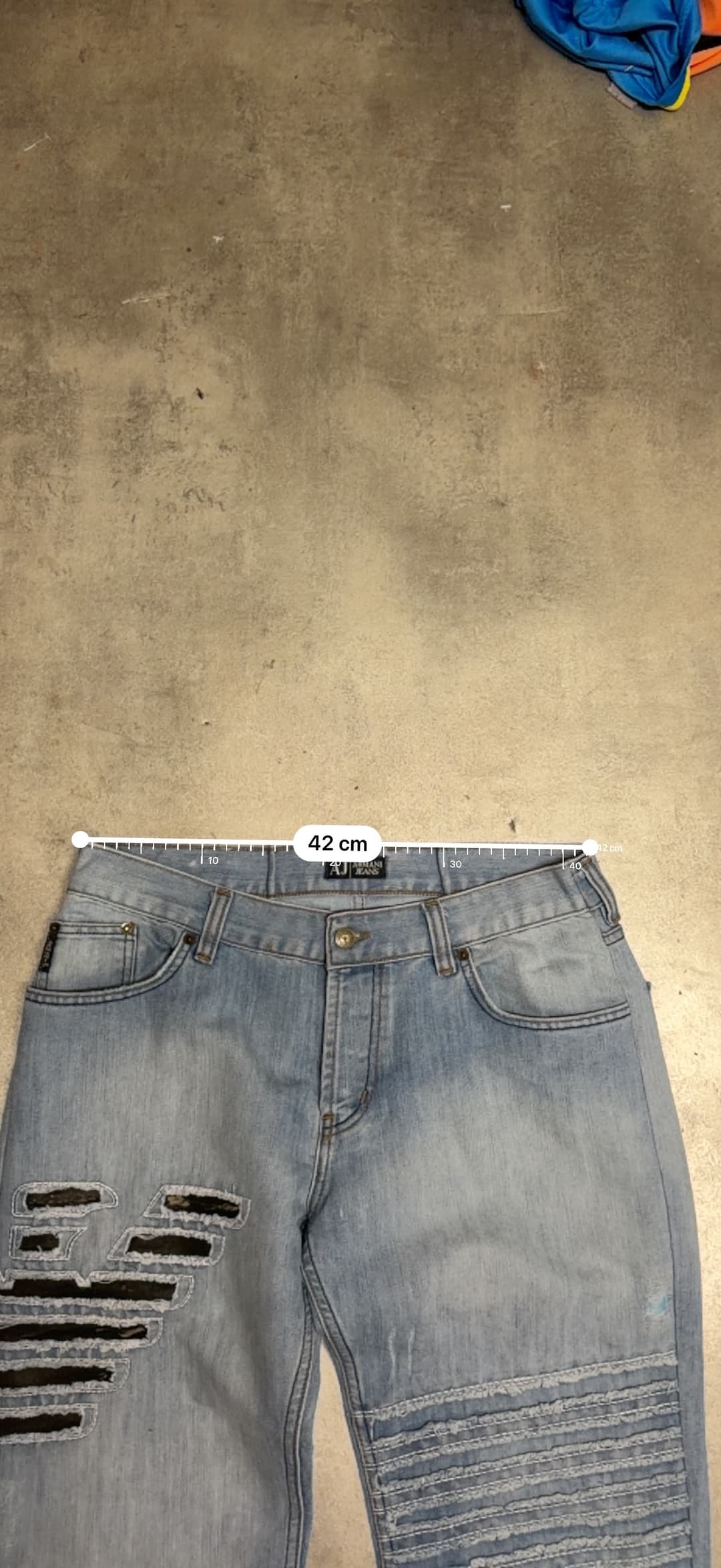 Armani Big Print Jeans Light Blue — 11