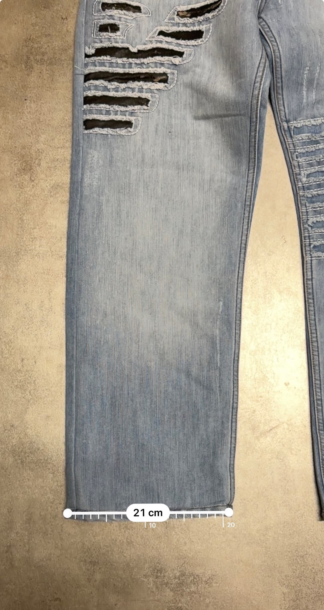Armani Big Print Jeans Light Blue — 9
