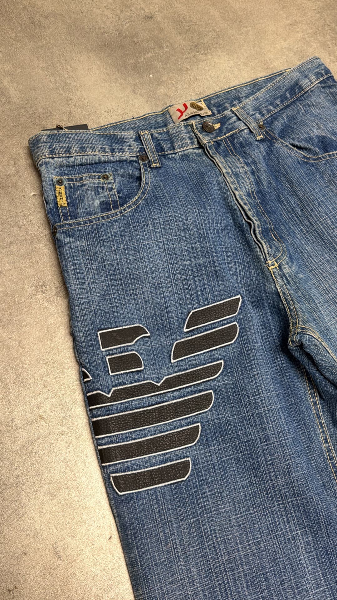 Armani Big Print Jeans Blue — 3
