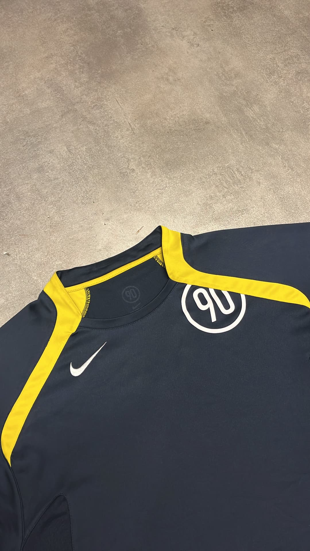 Nike T90 T-Shirt Navy/Yellow — 4