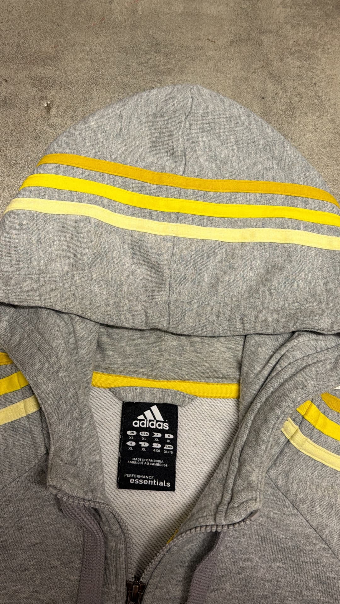 Adidas PE Zip-Up Grey/Yellow — 4
