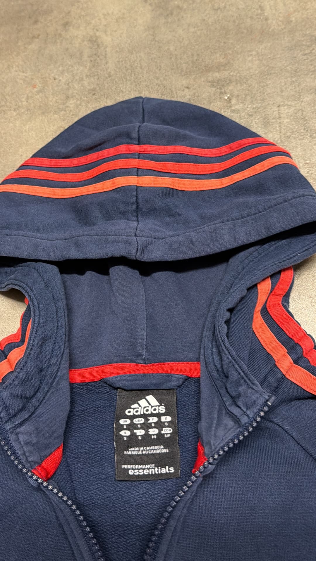 Adidas P-E Zip-Up Navy/Orange — 4