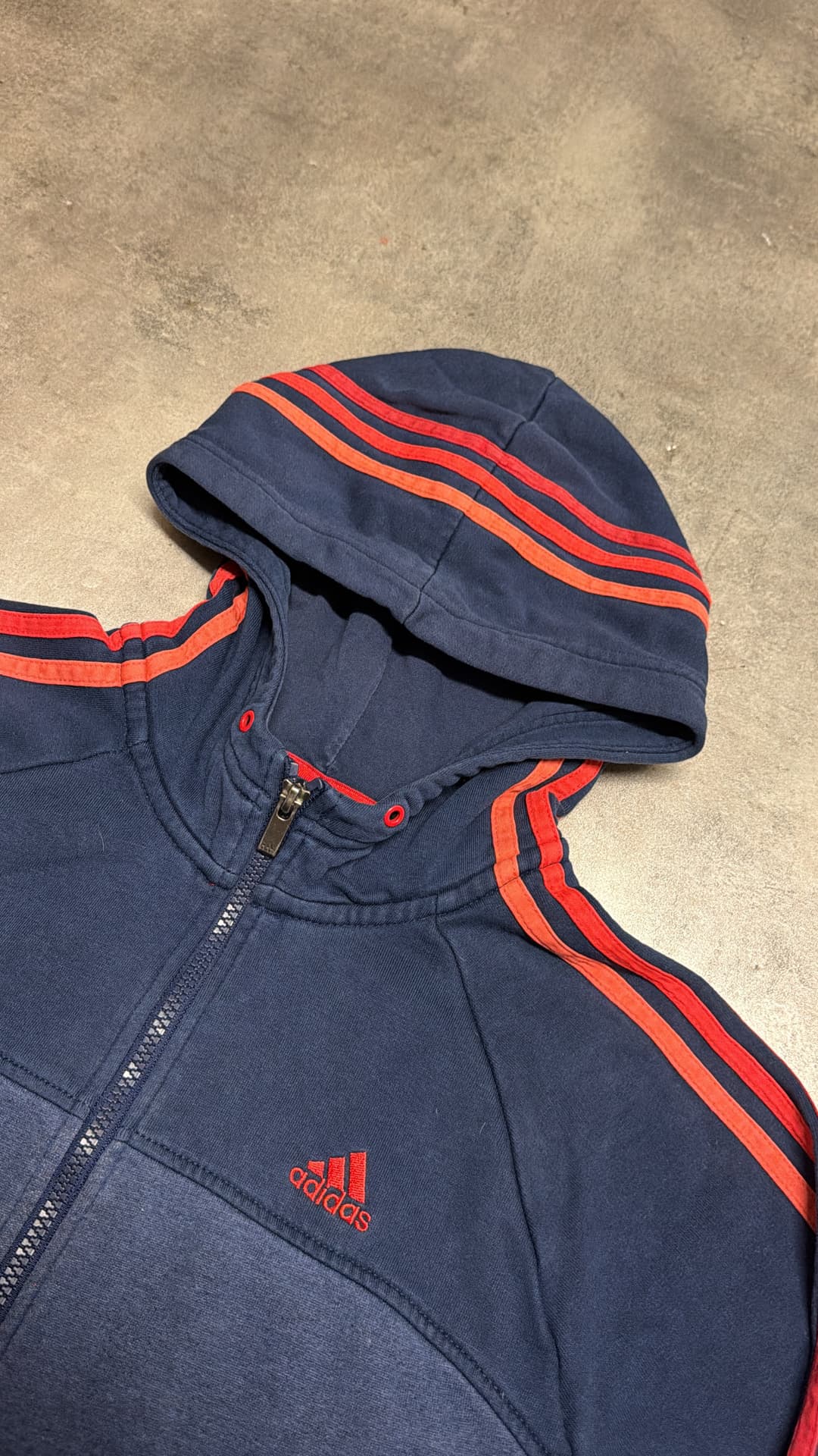 Adidas P-E Zip-Up Navy/Orange — 3