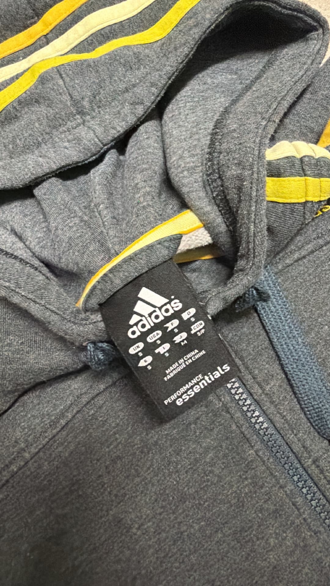 Adidas PE Zip-Up Dark-Grey/Yellow — 4