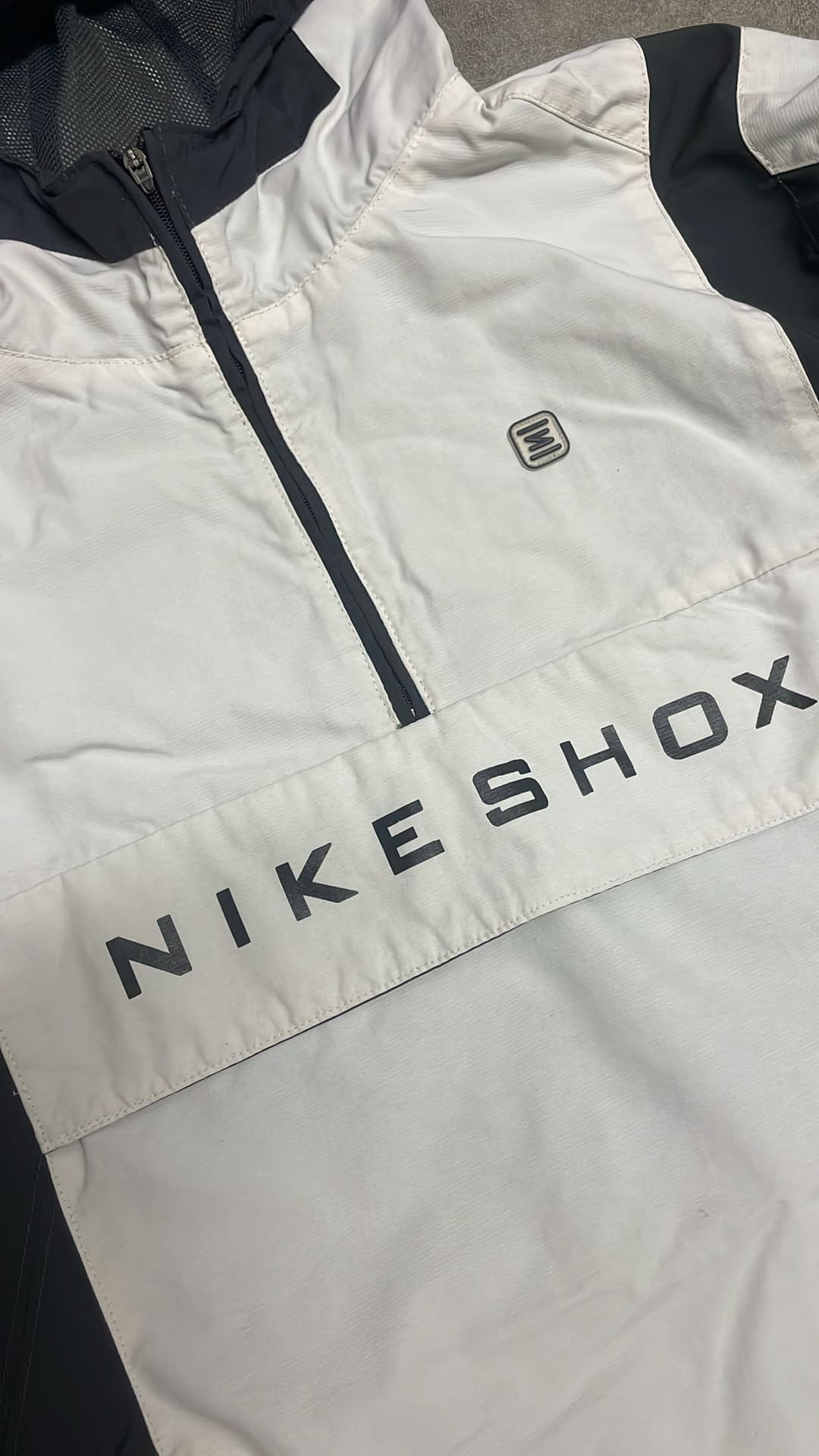 Nike Shox 1/4 Zip Windbreaker White/Black — 3