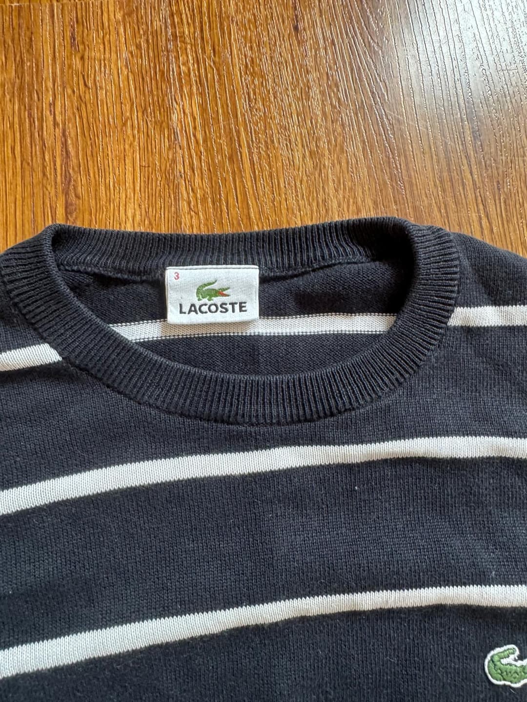 Lacoste Striped sweater Black/White — 2