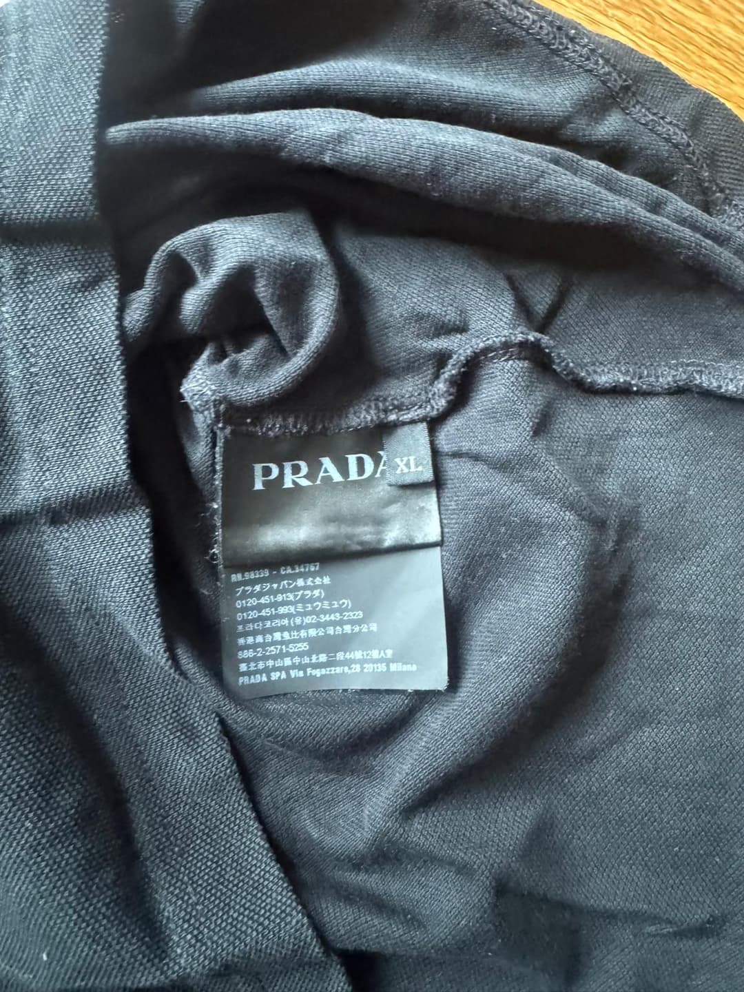 Prada Black Tab Poloshirt Black — 2