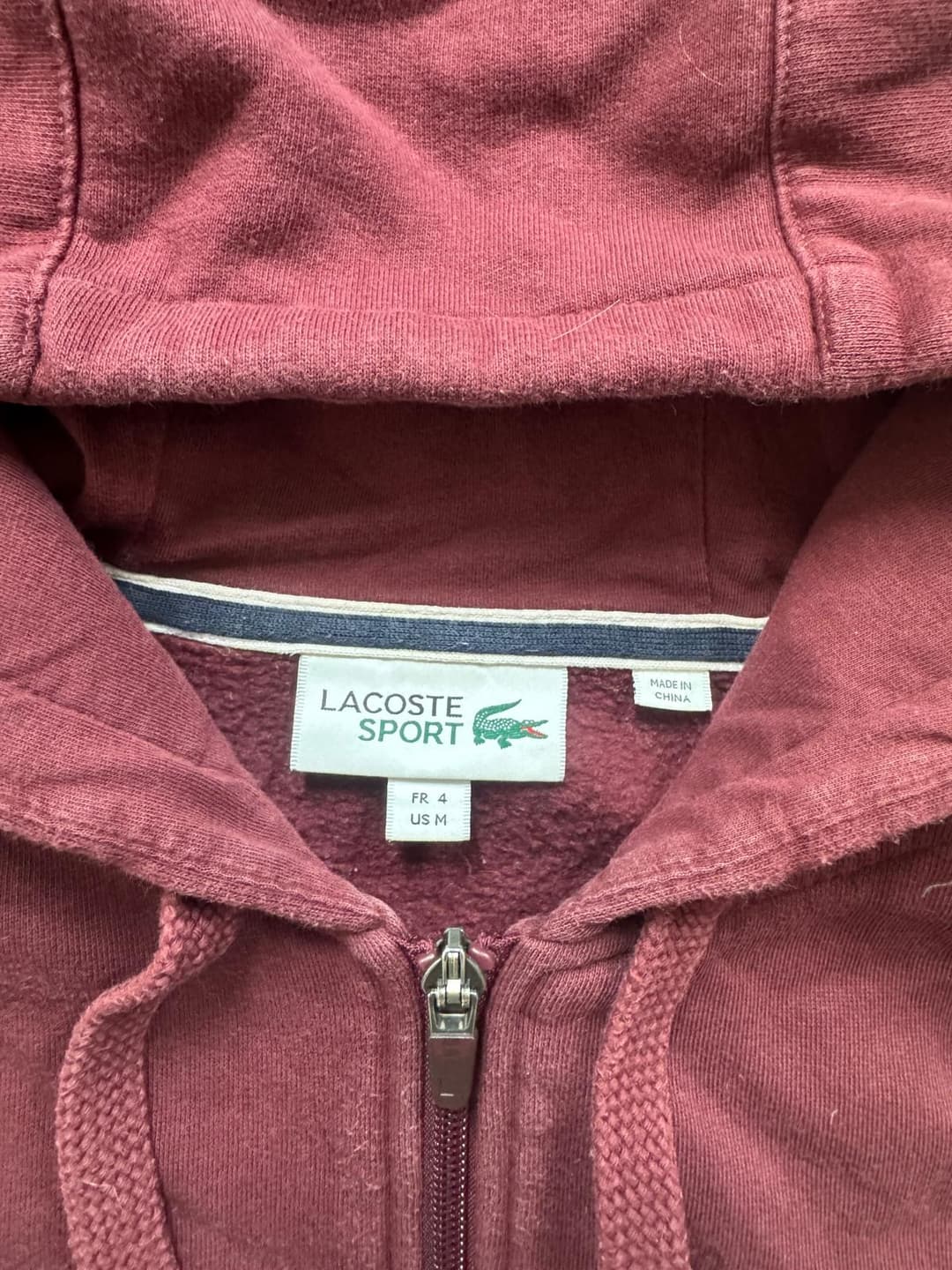 Lacoste Basic hoodie Burgundy — 2