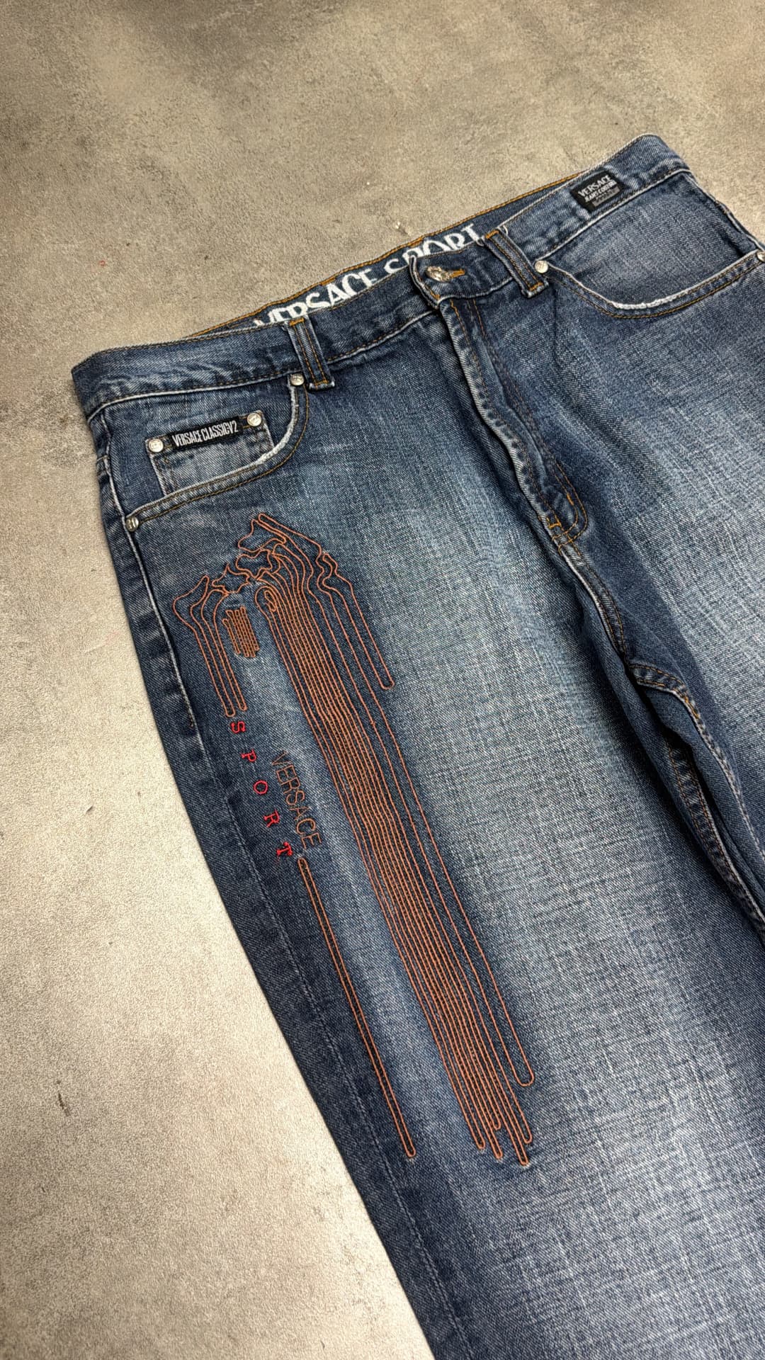Versace Big Print Jeans Blue — 3