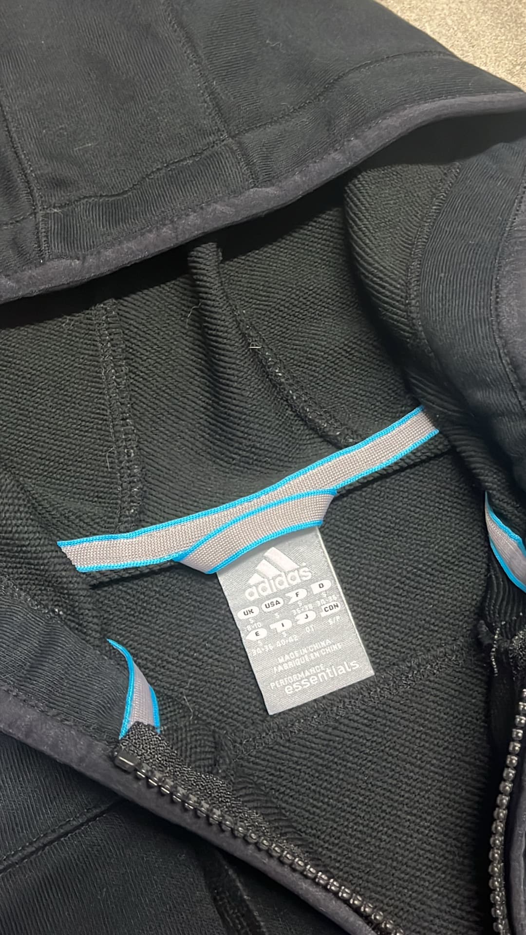 Adidas PE Zip-Up Black/Light-Blue — 5